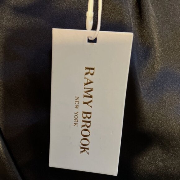 NWT Ramy Brook Lily Black Faux Vegan Leather Wrap Mini Dress | Size 4 - Picture 8 of 9